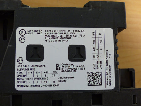 Siemens Dig.Industr. Schütz 3RT2024-2FB40 used
