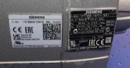 SIEMENS 1FT7086-1AF71-1BG1 SERVO MOTOR