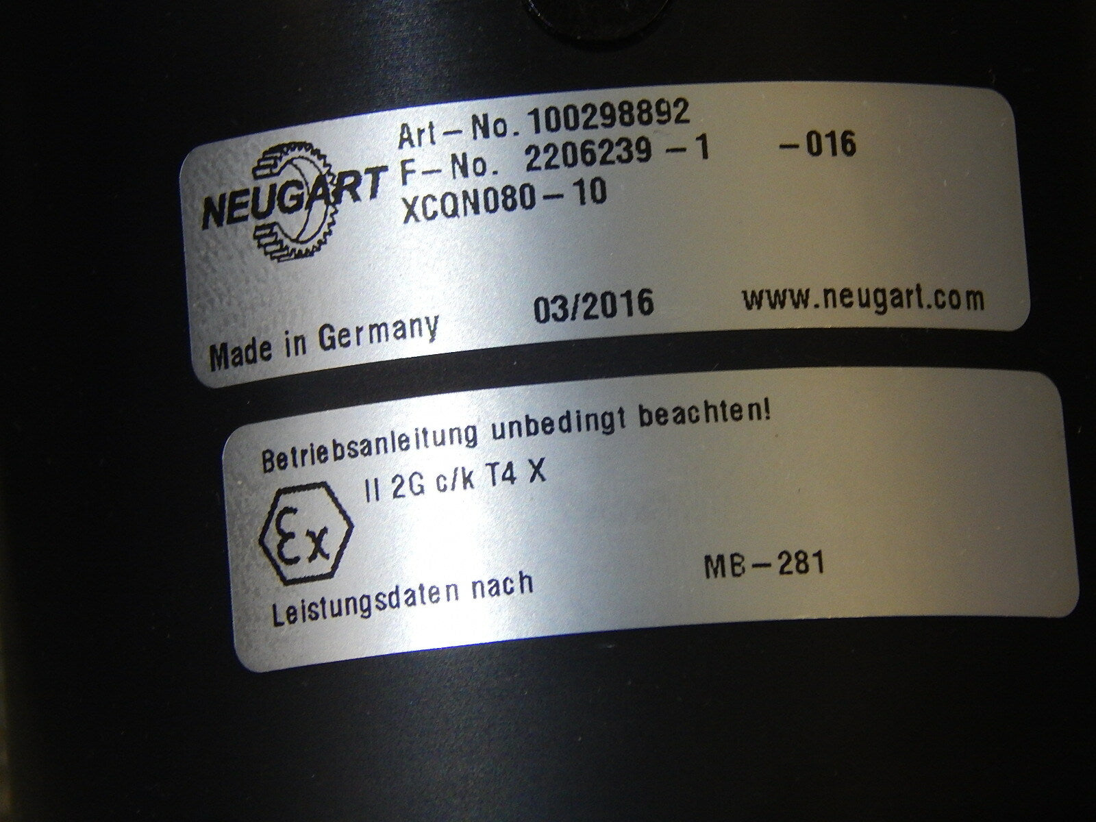 NEUGART Getriebe XCQN080-10 /F-No.2206239 -1/  Art-No.100298892 New