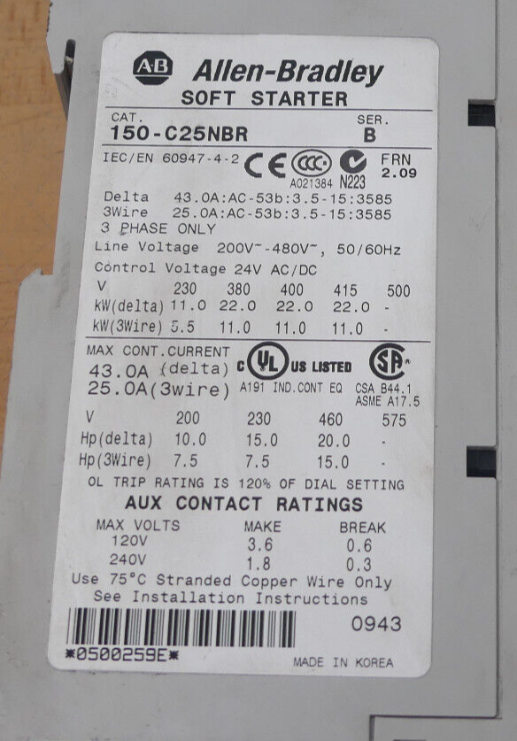 Allen Bradley 150-C25NBR