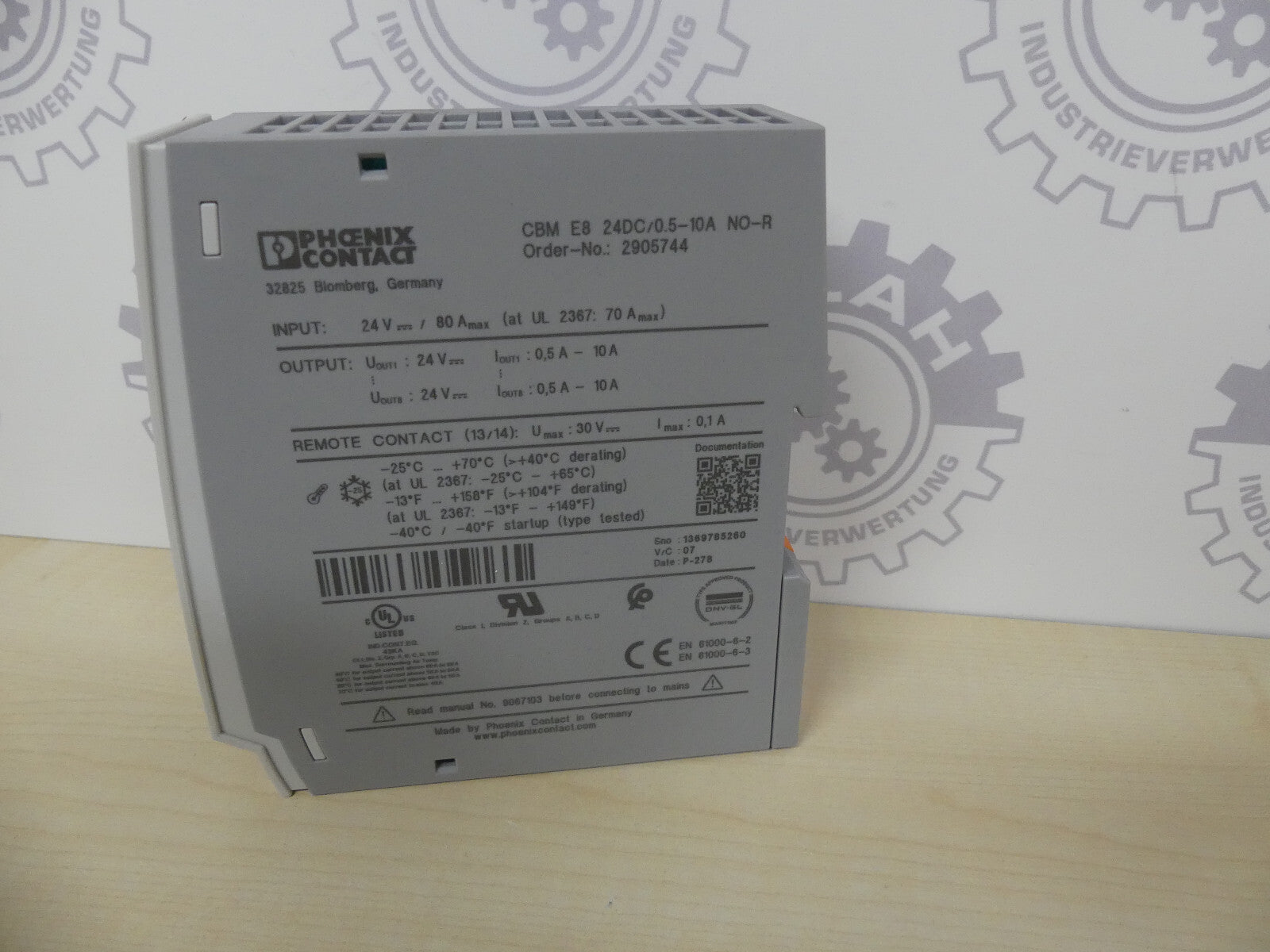 PHOENIX CONTACT CBM E8 24DC/0.5-10A NO-R 2905744