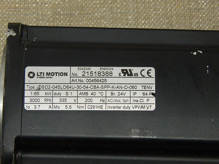 LTI Drives Motion DSD2-045LO64U-30-54-CBA-SPP-K-AN-O-060 Servomotor  Used