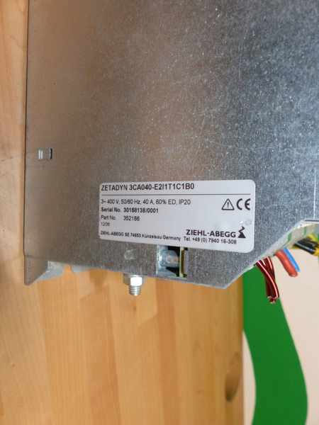 ZIEHL- ABEGG ZETADYN 3CA040-E2I1T1C1B0 Frequenzumrichter used s.Bilder