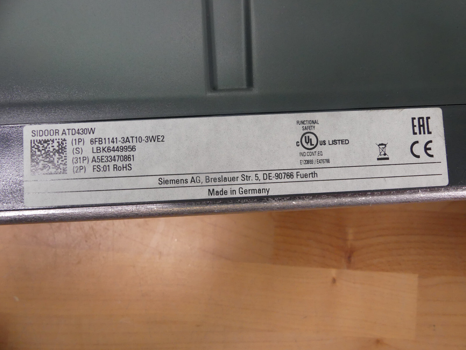 Siemens Dig.Industr. SIDOOR ATD430W 6FB1141-3AT10-3WE2    6FB11413AT103WE2