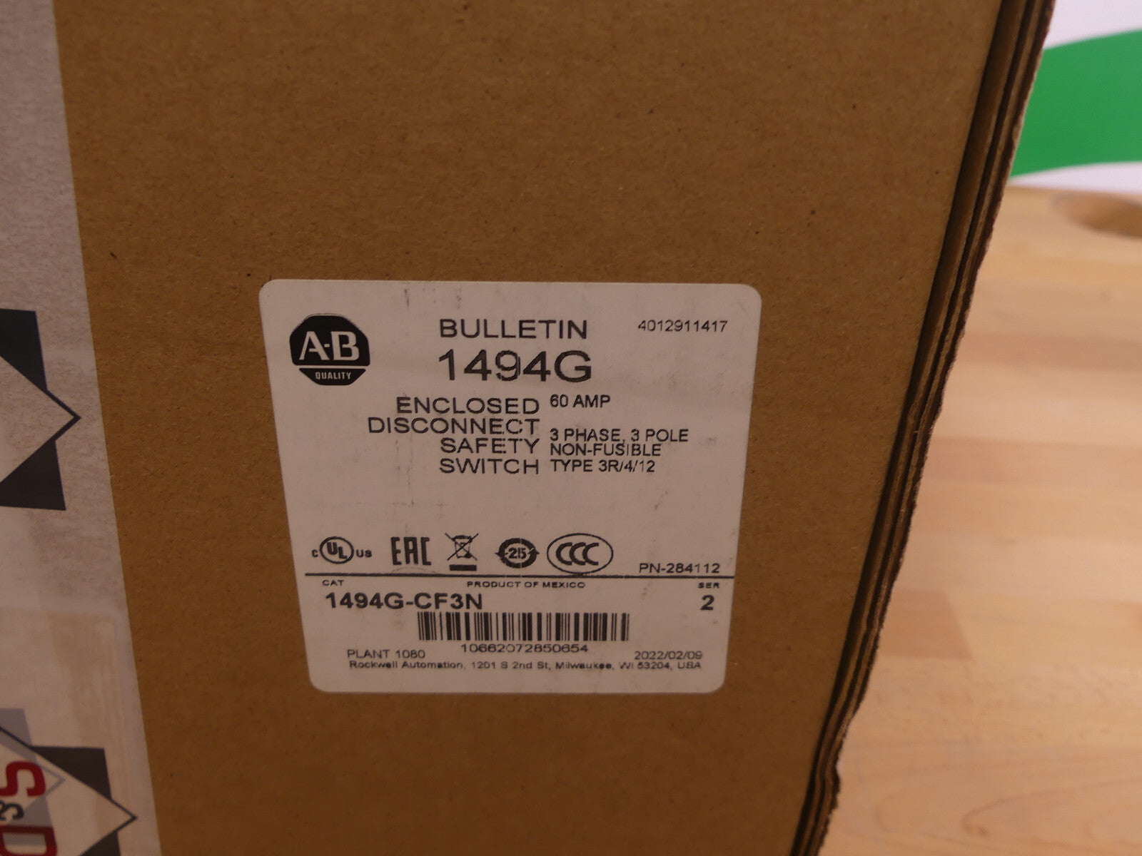 Allen Bradley CAT 1494G-CF3N  3R/4/12