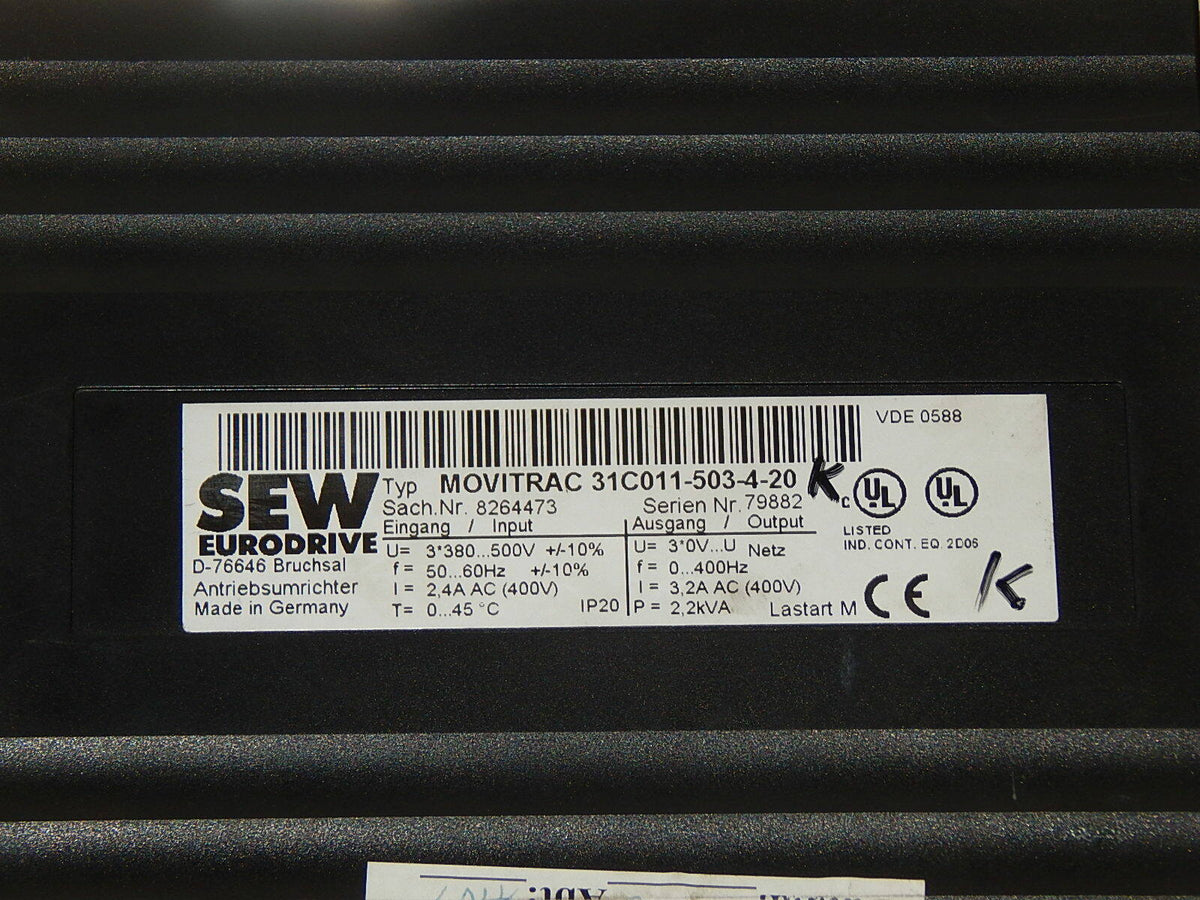 SEW MOVITRAC 31C011-503-4-20 Antriebsumrichter Sach.Nr.8264473  used