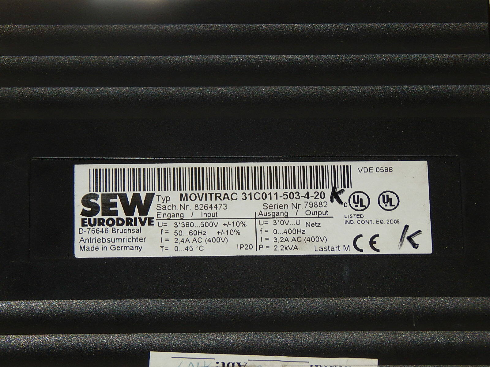 SEW MOVITRAC 31C011-503-4-20 Antriebsumrichter Sach.Nr.8264473  used