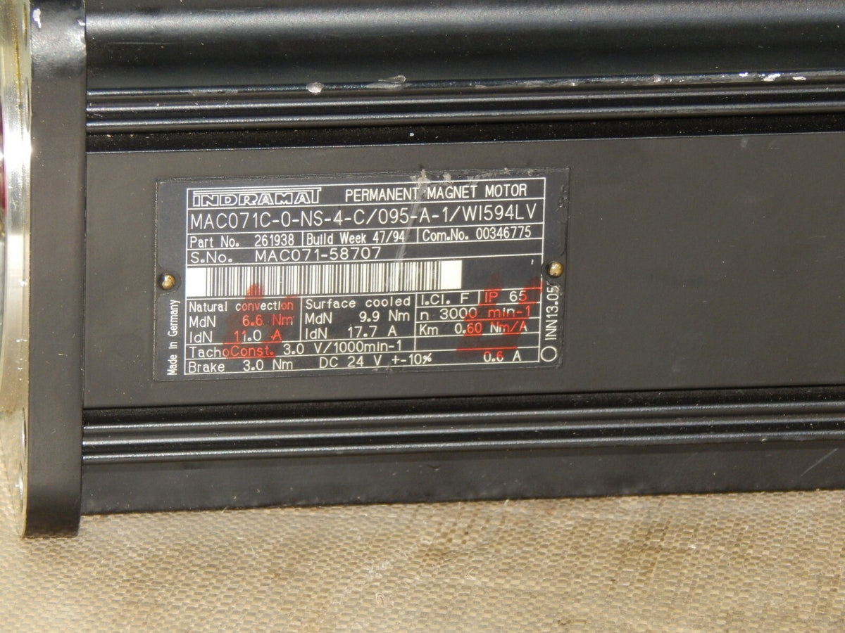 Indramat Servomotor MAC071C-0-NS-4-C/095-A-1/WI594LV