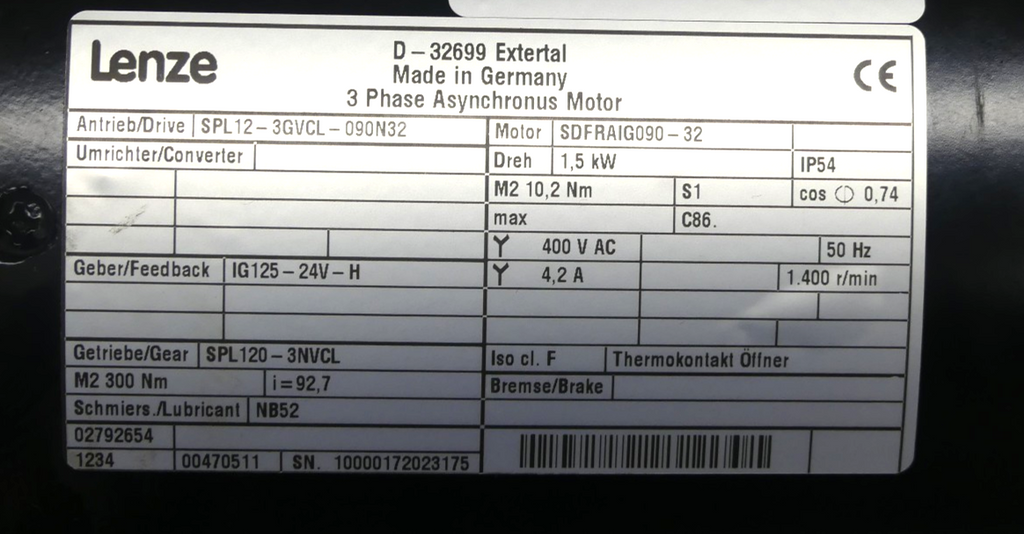 LENZE SPL12-3GVCL-090N32