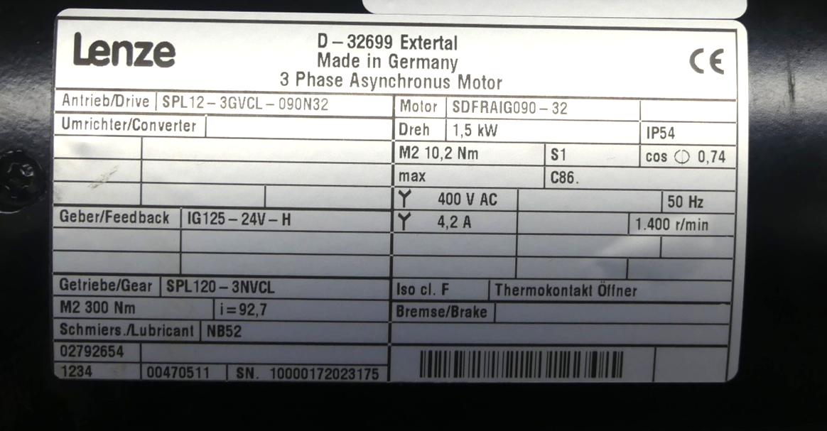 LENZE SPL12-3GVCL-090N32