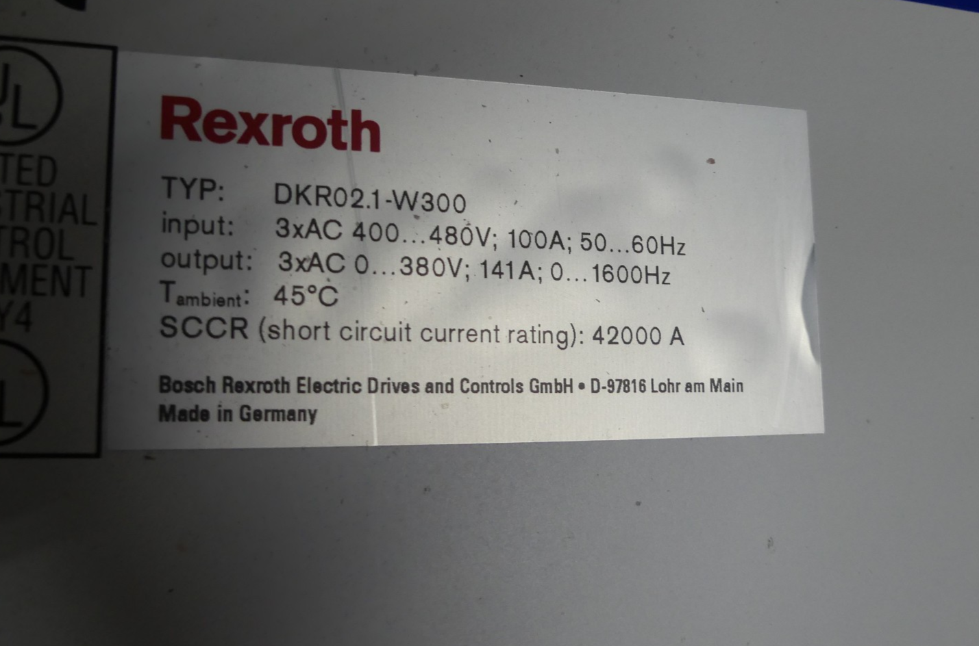 REXROTH DKR02.1-W300N-BE23-01-FW