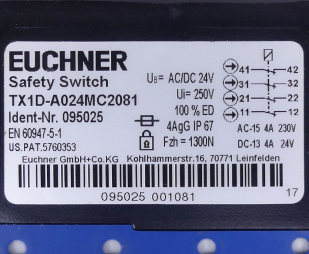 Euchner TX1D-A02MC2081 095025