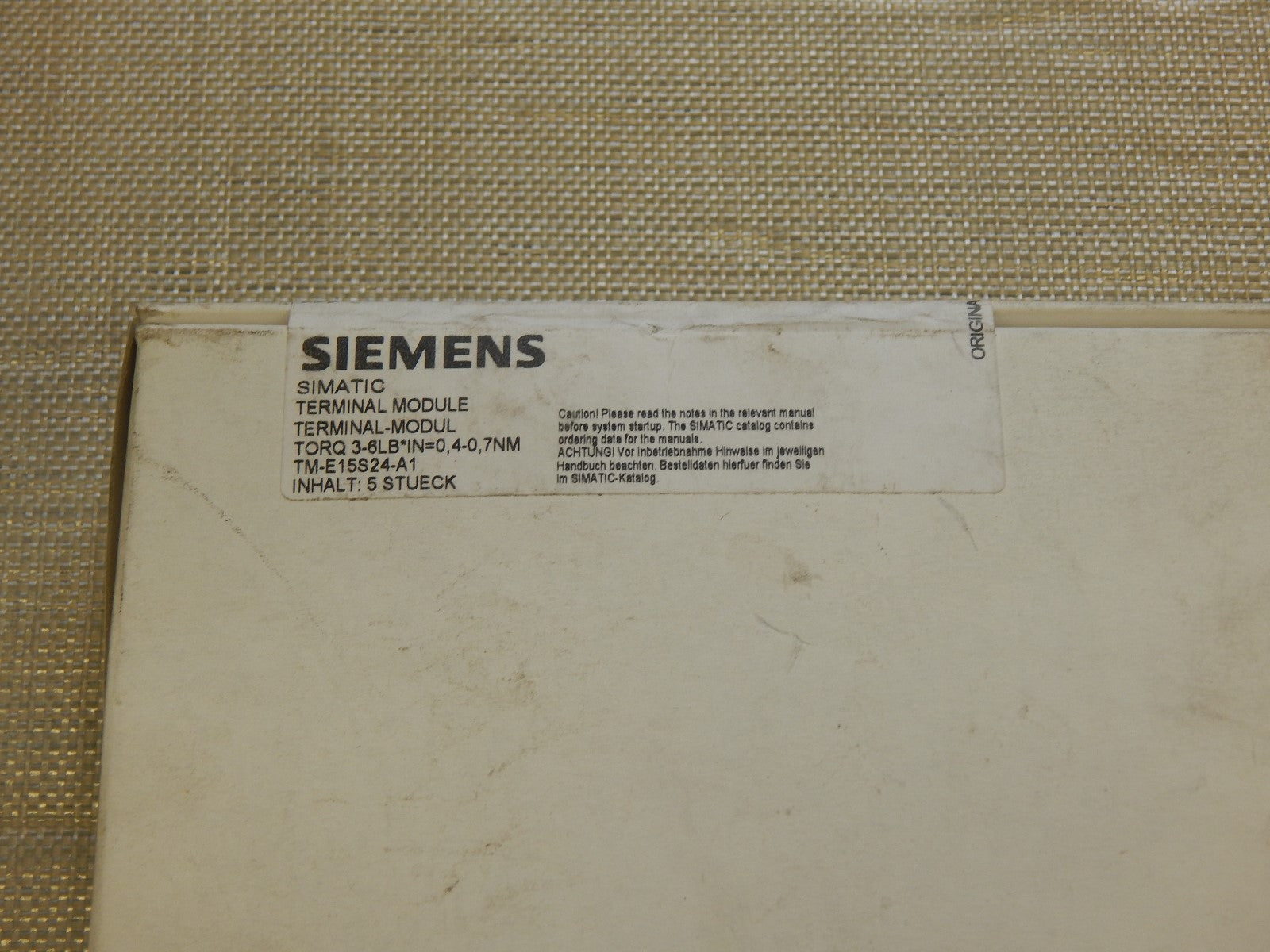 Siemens 6ES7 193-4CA20-0AA0 unbenutzt in Originalverpackung, Inhalt 5 Stück 