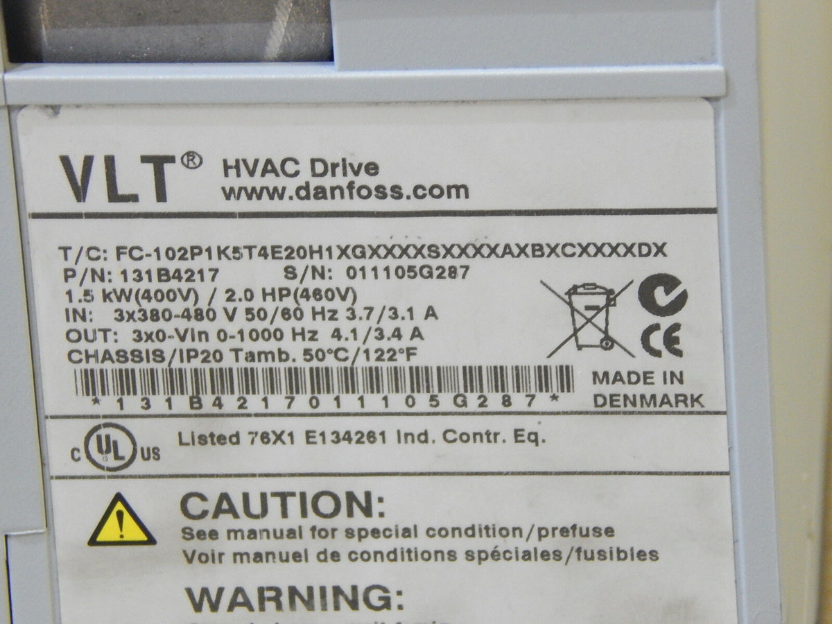Danfoss T/C: FC.102P1K5T4E20H1XGXXXXSXXXXAXBXCXXXXDX used