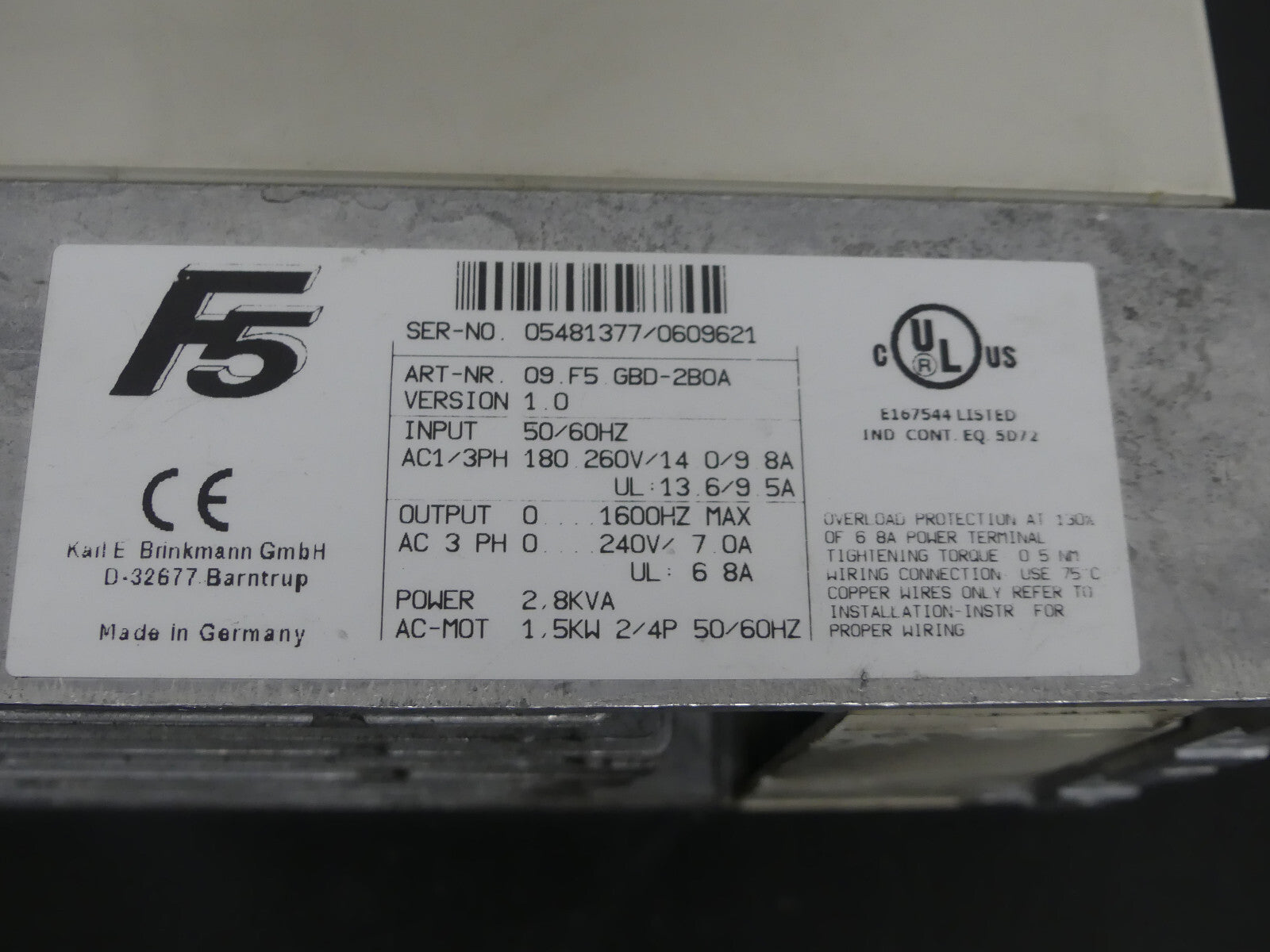 keb combivert 09.F5.GBD-2B0A