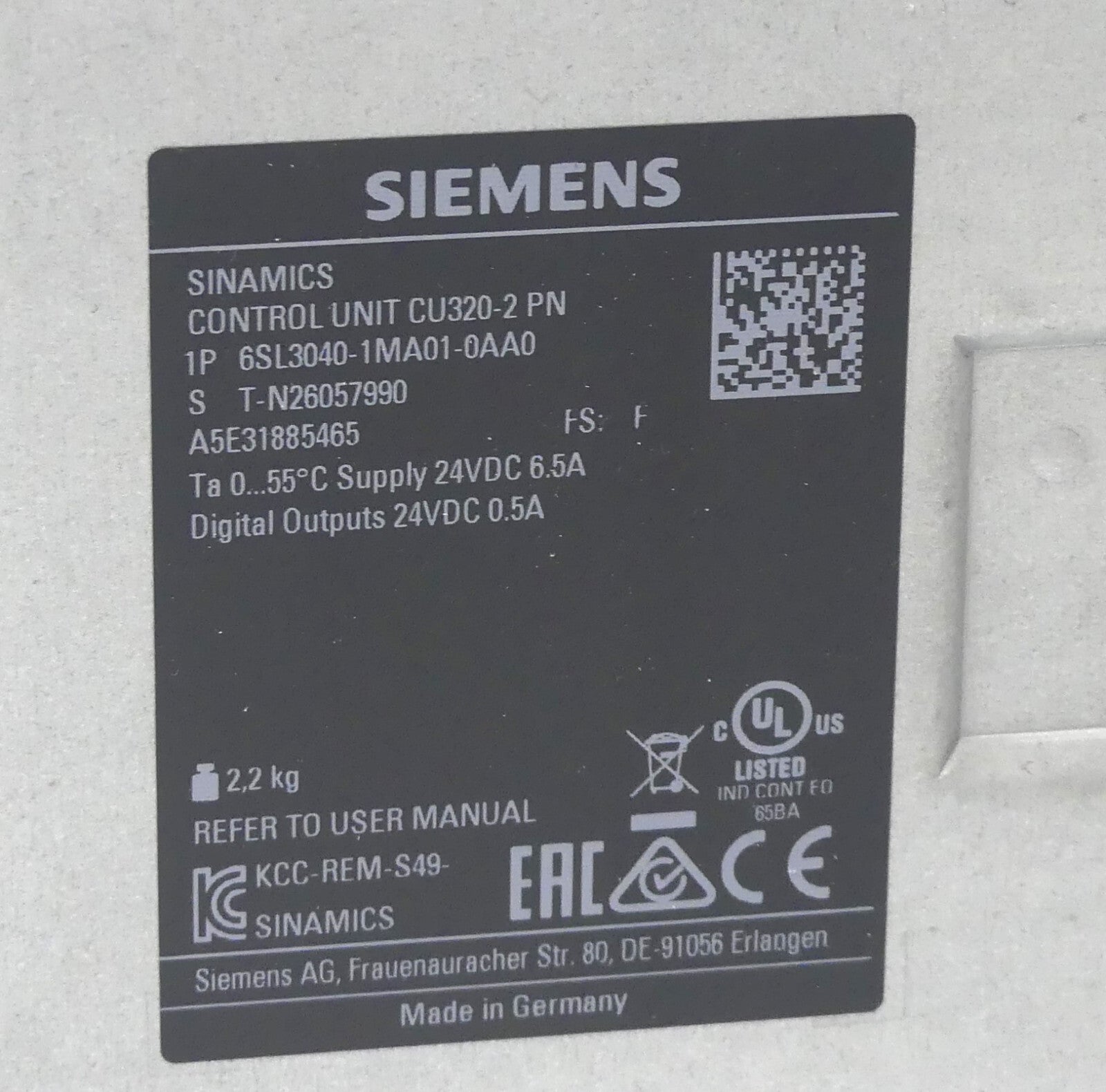 SIEMENS SINAMICS 6SL3040-1MA01-0AA0