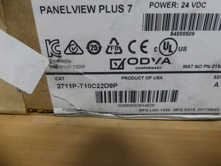 ALLEN-BRADLEY  2711P-T10C22D9P PanelView Plus 7 Color Touch 10 inch Ethernet DC