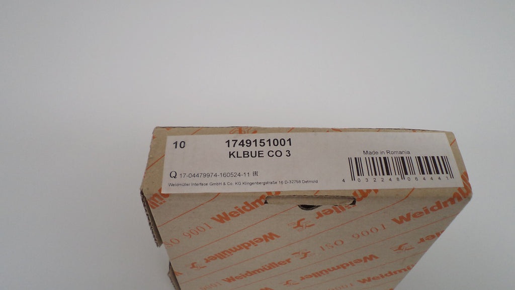 9x Weidmüller 1749151001 KLBUE CO 3   10 Stück