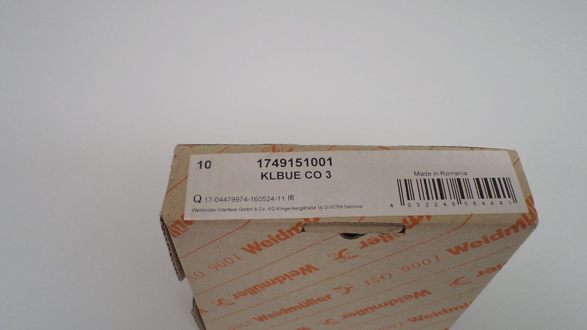 9x Weidmüller 1749151001 KLBUE CO 3   10 Stück
