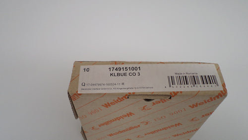 9x Weidmüller 1749151001 KLBUE CO 3   10 Stück
