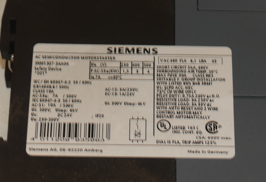 SIEMENS Sirius  3RM 1307-3AA04