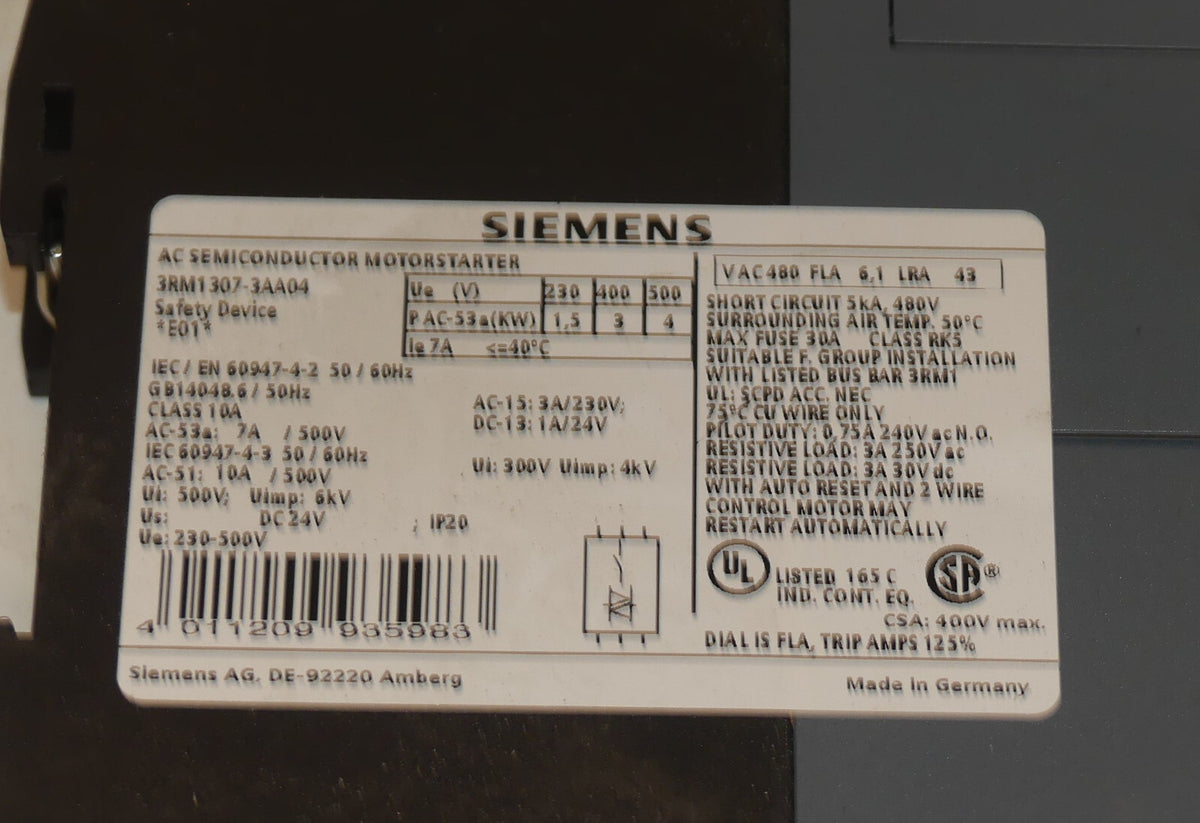 SIEMENS Sirius  3RM 1307-3AA04