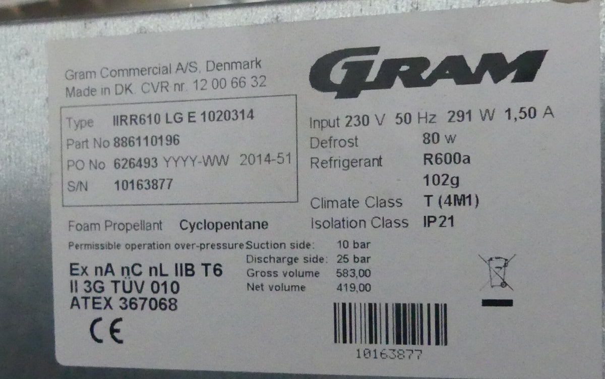 GRAM Umluft-Kühlschrank  II RR610 LG E 1020314