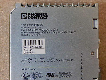 Phoenix Contact 2866310 Trio-PS/1AC/24DC/5
