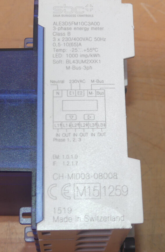 SAIA SBC 3-Phasen Energiezähler ALE3D5FM10C3A00