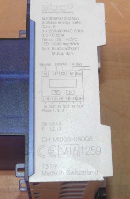 SAIA SBC 3-Phasen Energiezähler ALE3D5FM10C3A00