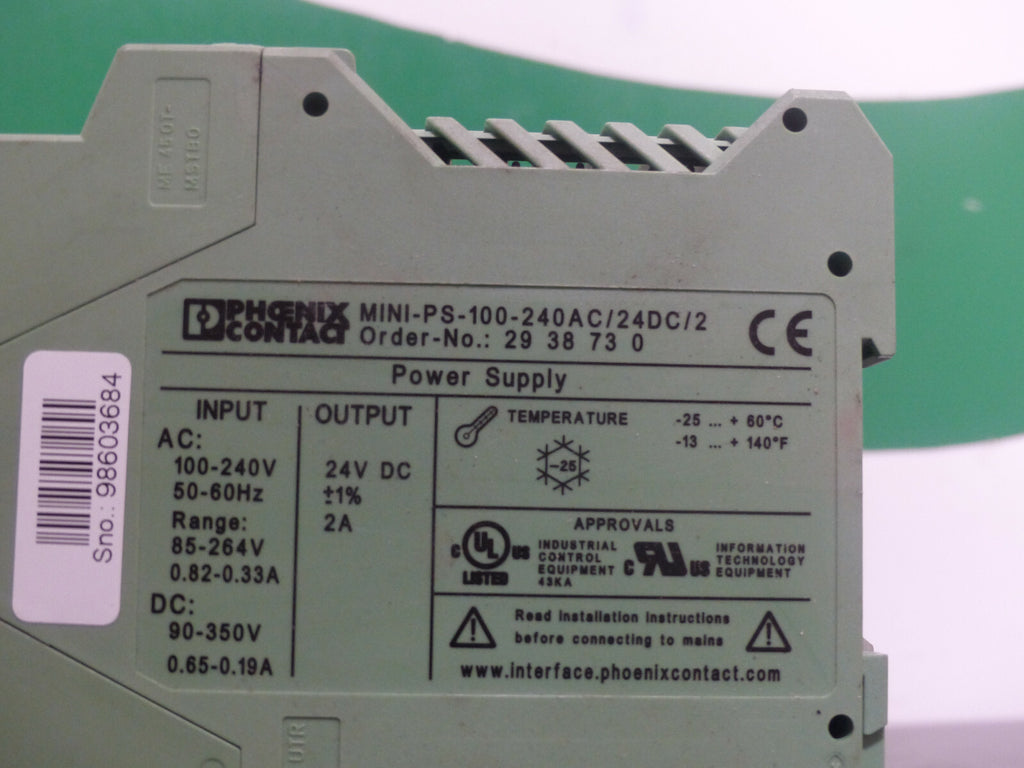 Phoenix Contact 2938730 Gleichstromversorgung MINI-PS-100-240AC/24DC/2