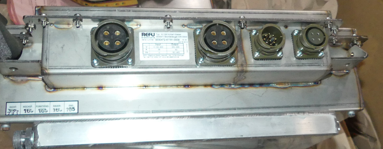 REFU ELETRONIK ACQM Kuhlart Wasser 030473 STROMERZEUGER WR 30KW s.Bilder