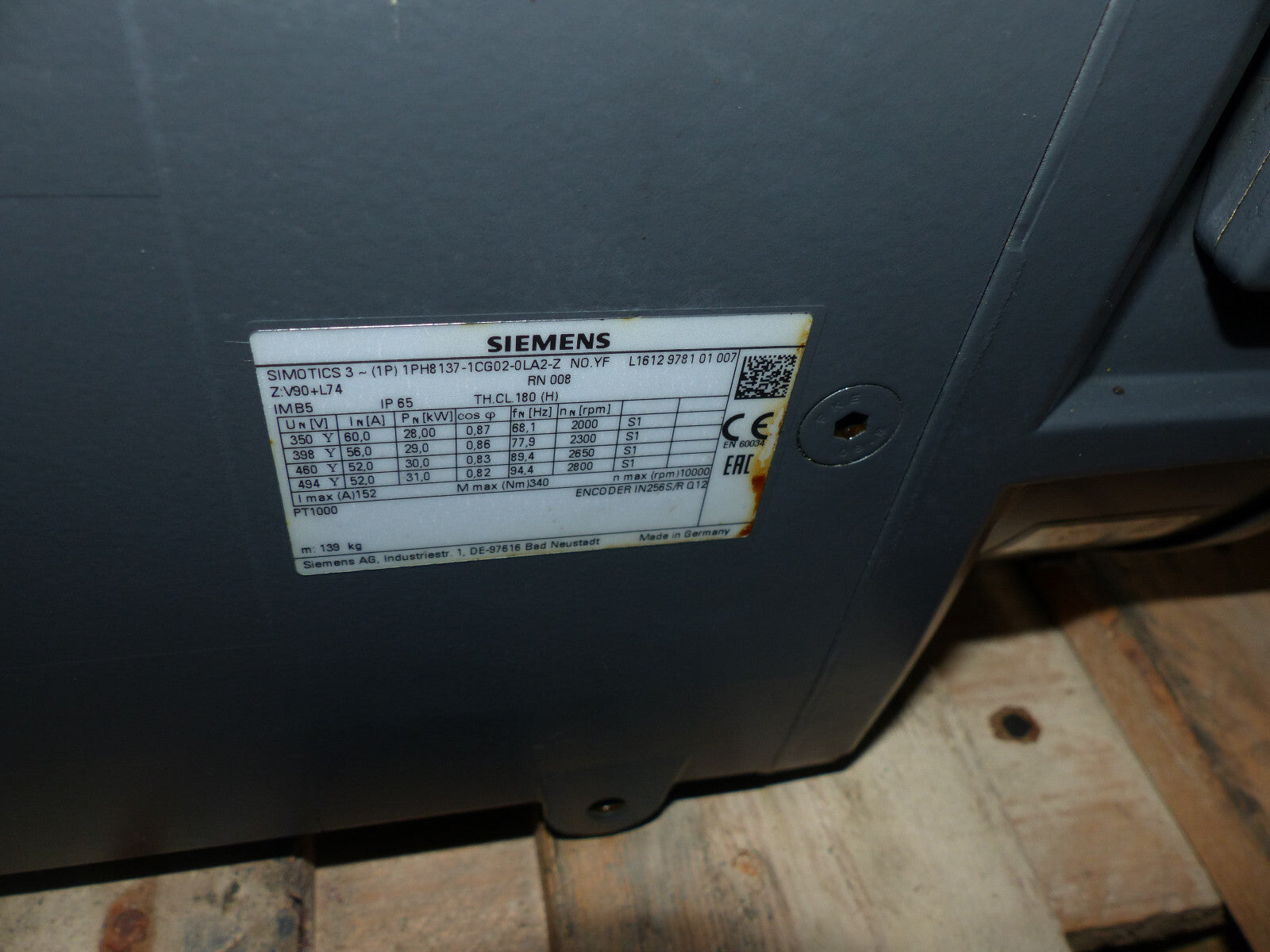 Siemens 1PH8137-1CG02-0LA2-Z