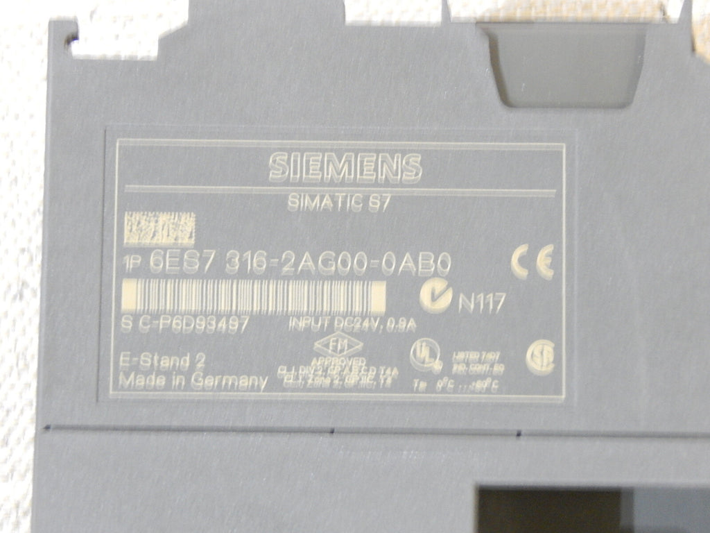 SIEMENS SIMATIC S7 CPU 316-2 DP 6ES7 316-2AG00-0AB0 E-Stand: 2  used