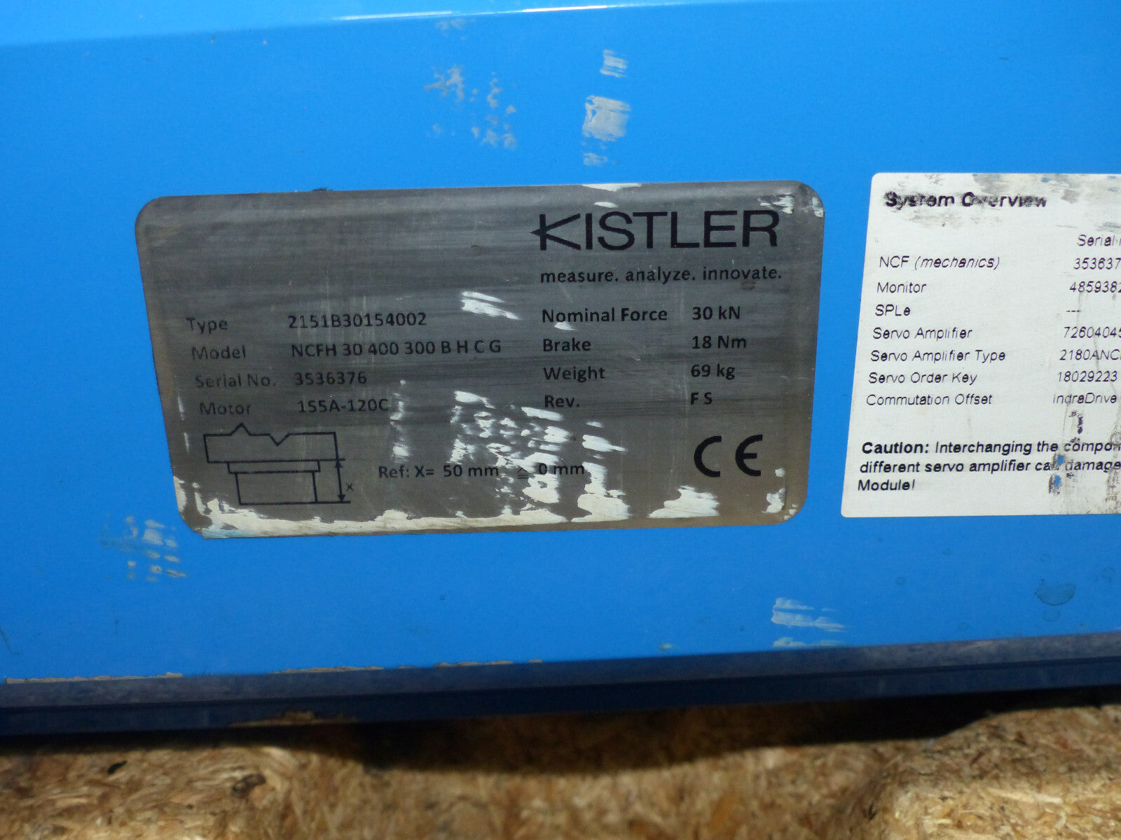kistler 2151b30154002 seria no.3536376 rev fs s.Bilder