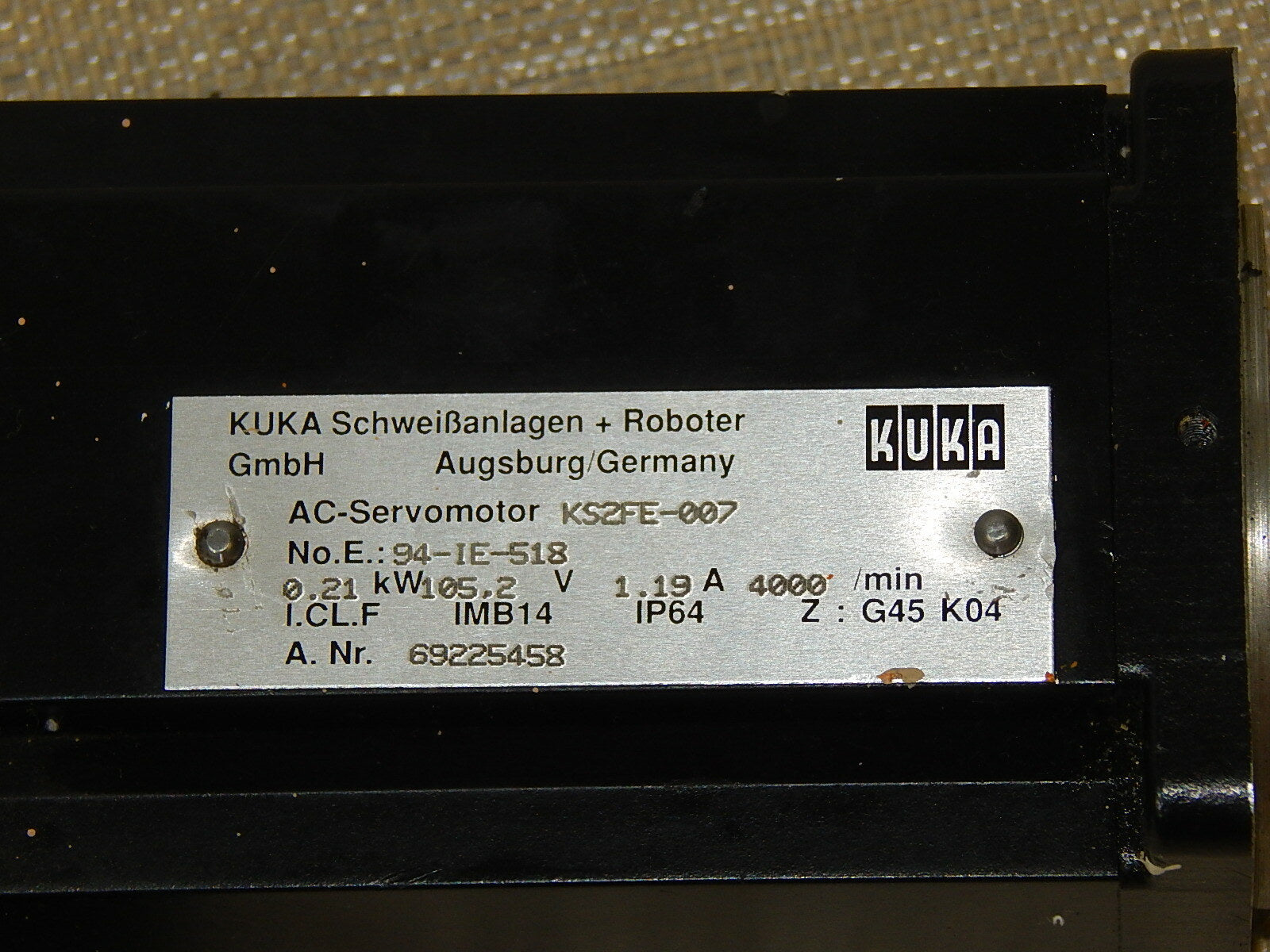 KUKA KS2FE-007 AC-Servomotor s.Bilder Used