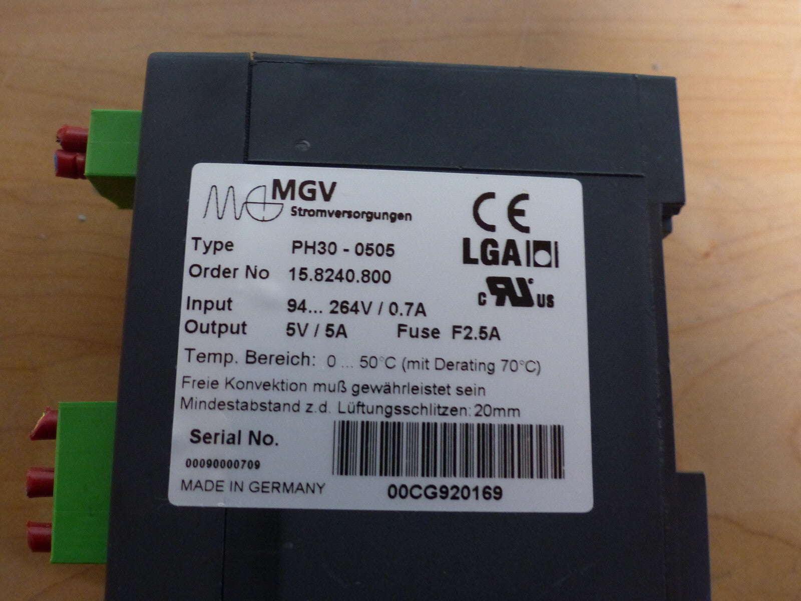 MGV PH30-0505 Stromversorgung