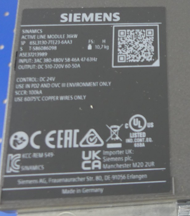 SIEMENS 6SL3130-7TE23-6AA3