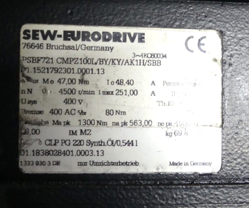 SEW-EURODRIVE PSBF721CMPZ100L/BY/KY/AK1H/SBB
