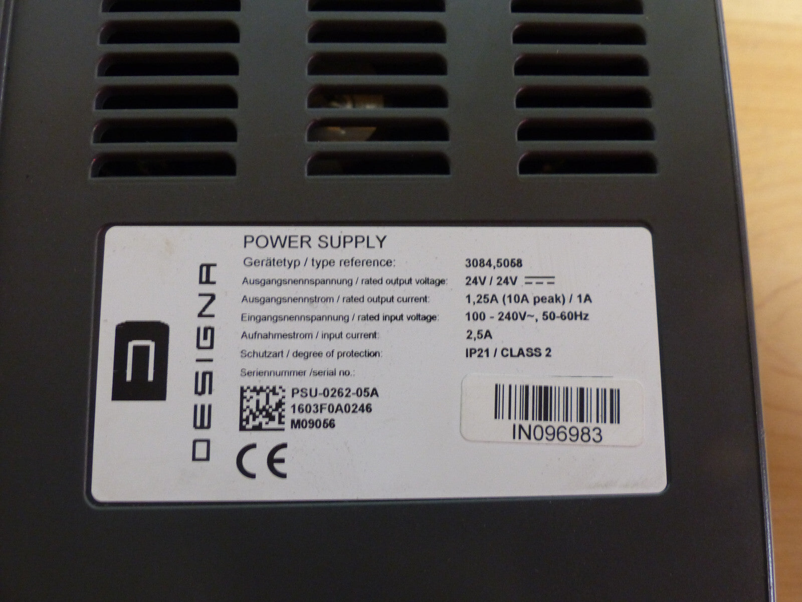 DESIGNA POWER SUPPLY 3084,5058