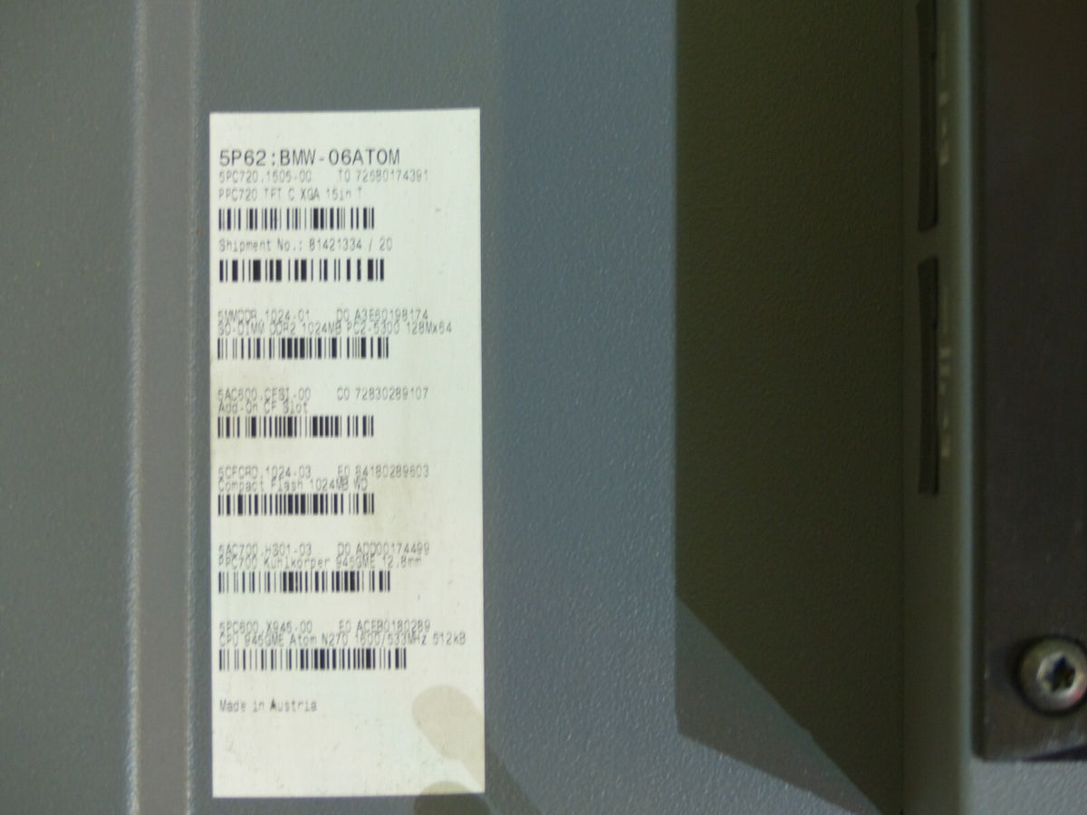 Panel PC 5P62:BMW-06ATOM