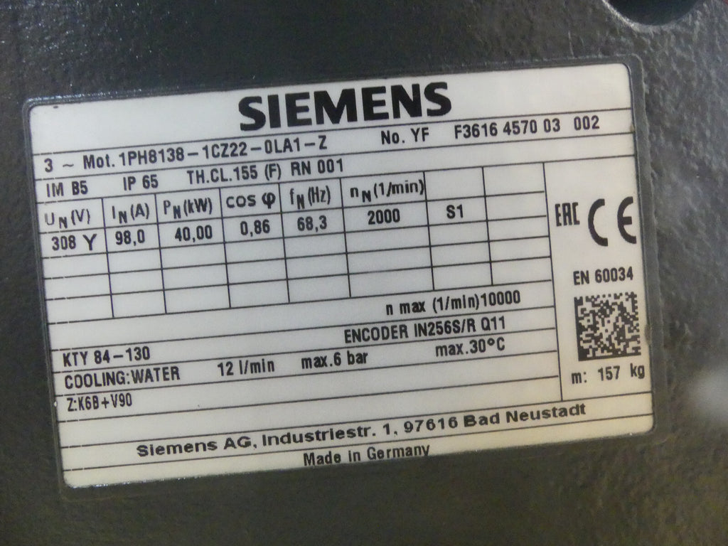 Siemens 1PH8138-1CZ22-0LA1-Z