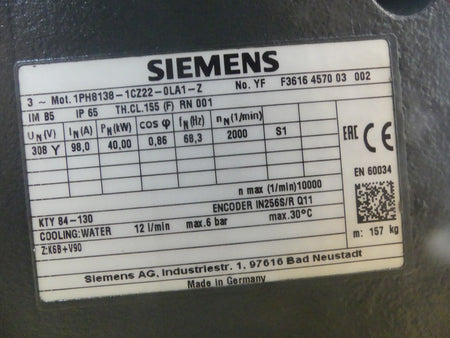 Siemens 1PH8138-1CZ22-0LA1-Z