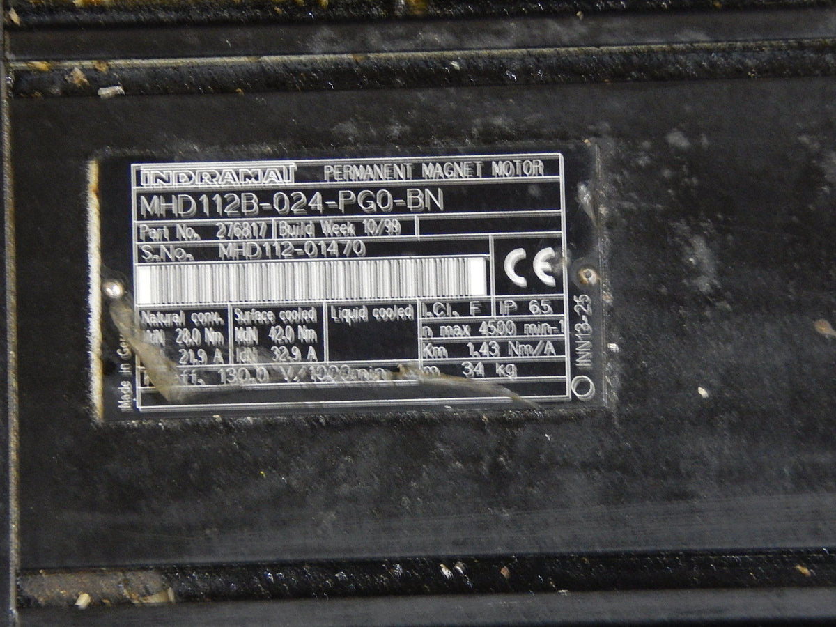 Indramat  Permanent Magnet Motor  MHD112B-024-PG0-BN Used