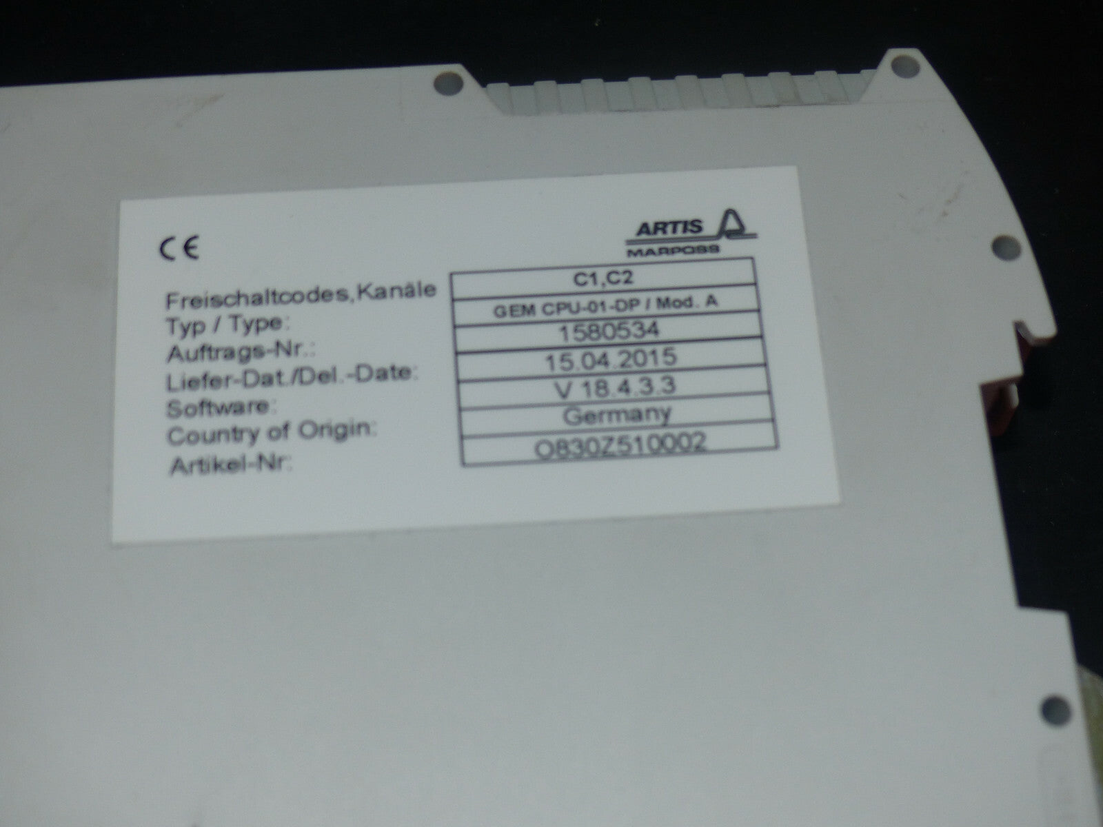 Artis GEM CPU-01-DP/Mod.A