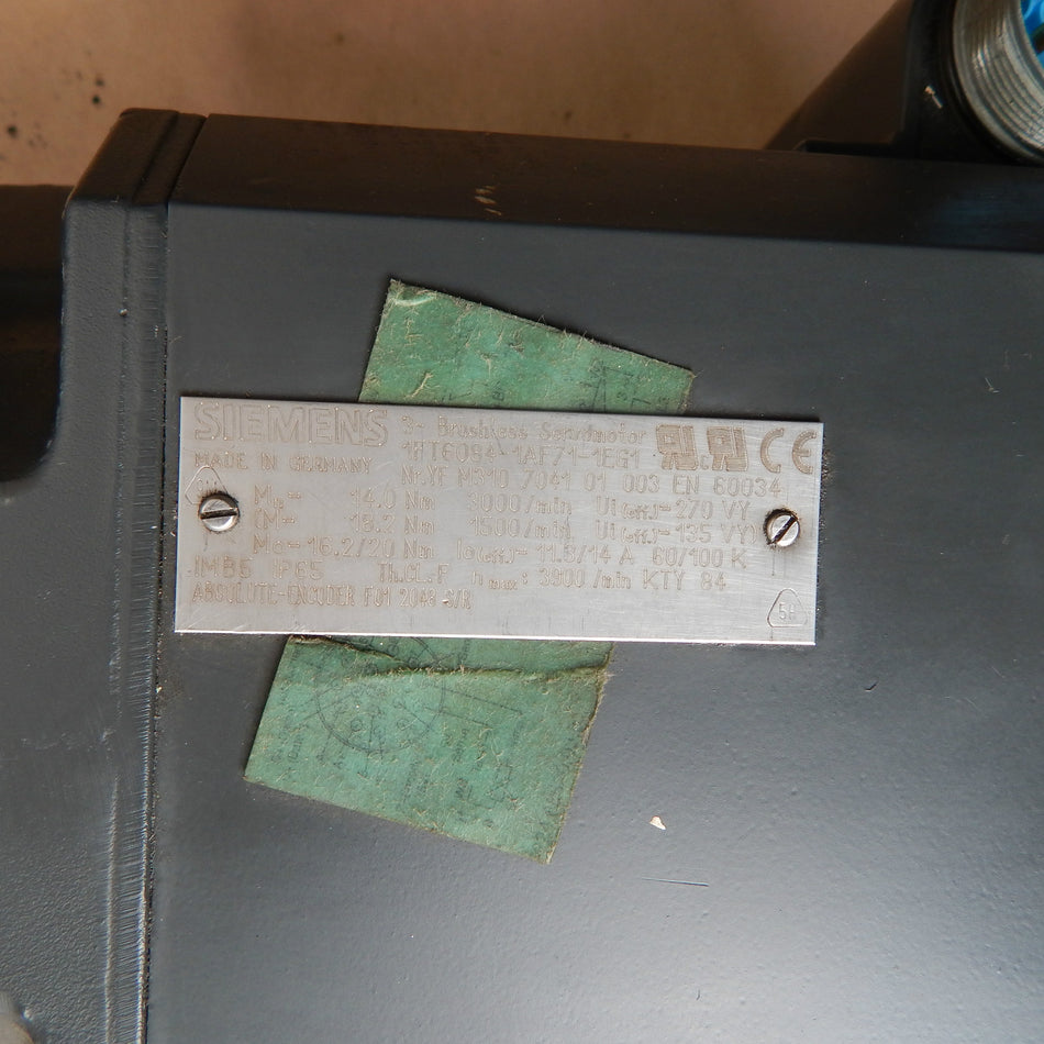 Siemens   Synchron-Servomotor 1FT6084-1AF71-1EG1