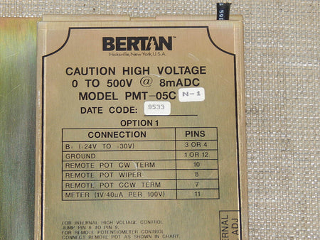  Bertan  PMT-05C N-1 High Voltage Power Supply Ohne Kabel used s.Bilder