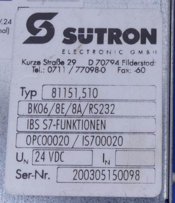 Sütron Bus Modul Typ 81151.510