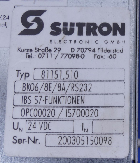 Sütron Bus Modul Typ 81151.510