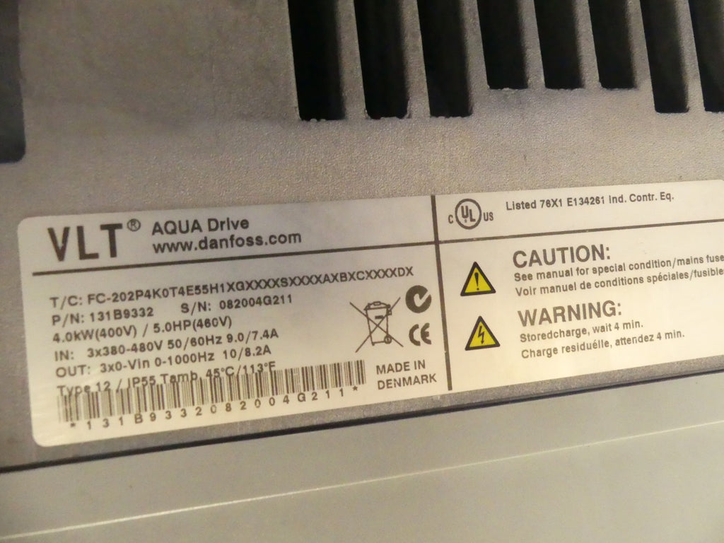Frequenzumrichter FU Danfoss Aqua drive VLT 4.0 KW/T/C:FC.202P4K0T4E55H1XGX used